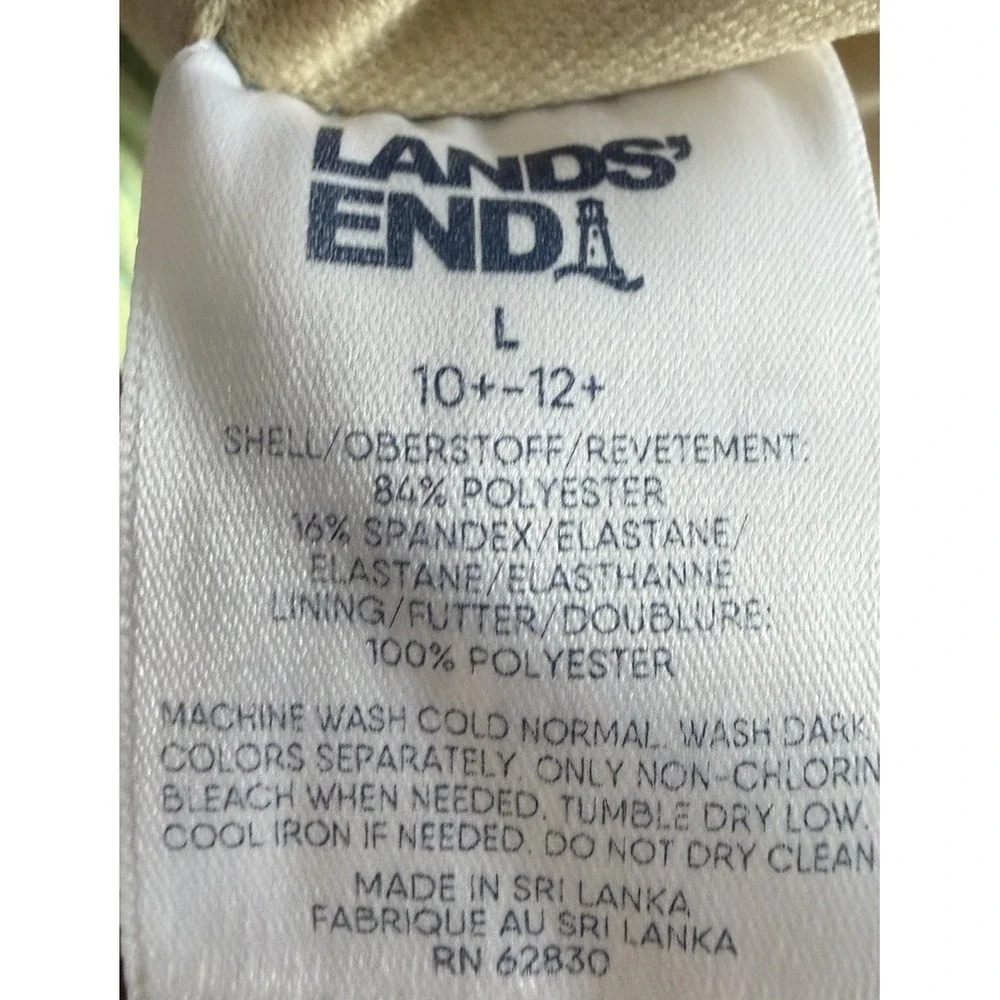 Lot Of 3 Lands End Swimsuits Girls Plus Size 10-12 Pink Blue Purple Green EUC